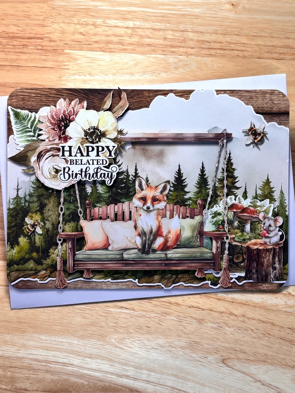 Handmade Belated Birthday Greeting Card